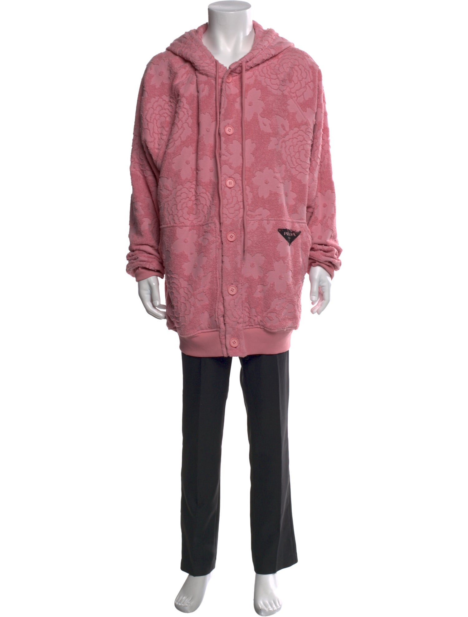 Prada 2022 Enameled Metal Triangle Hoodie