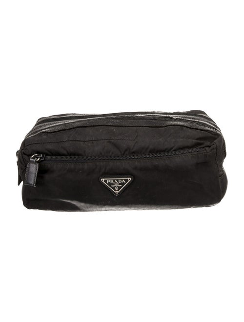 Prada Enameled Metal Triangle Pouch