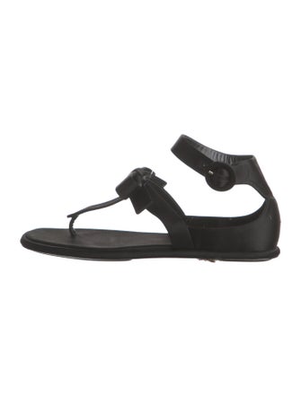 Prada Satin T-Strap Sandals