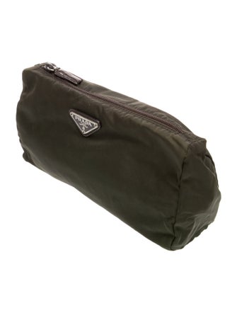 Prada Enameled Metal Triangle Clutch