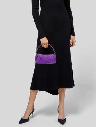 Prada Enameled Metal Triangle Top Handle Bag