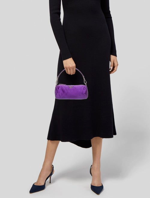 Prada Enameled Metal Triangle Top Handle Bag