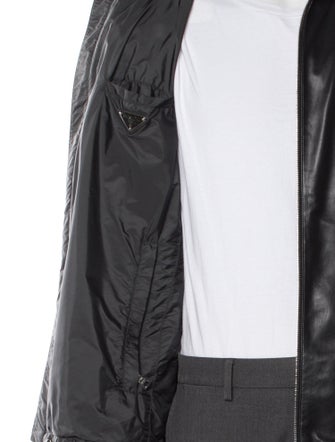 Prada 2013 Enameled Metal Triangle Moto Jacket