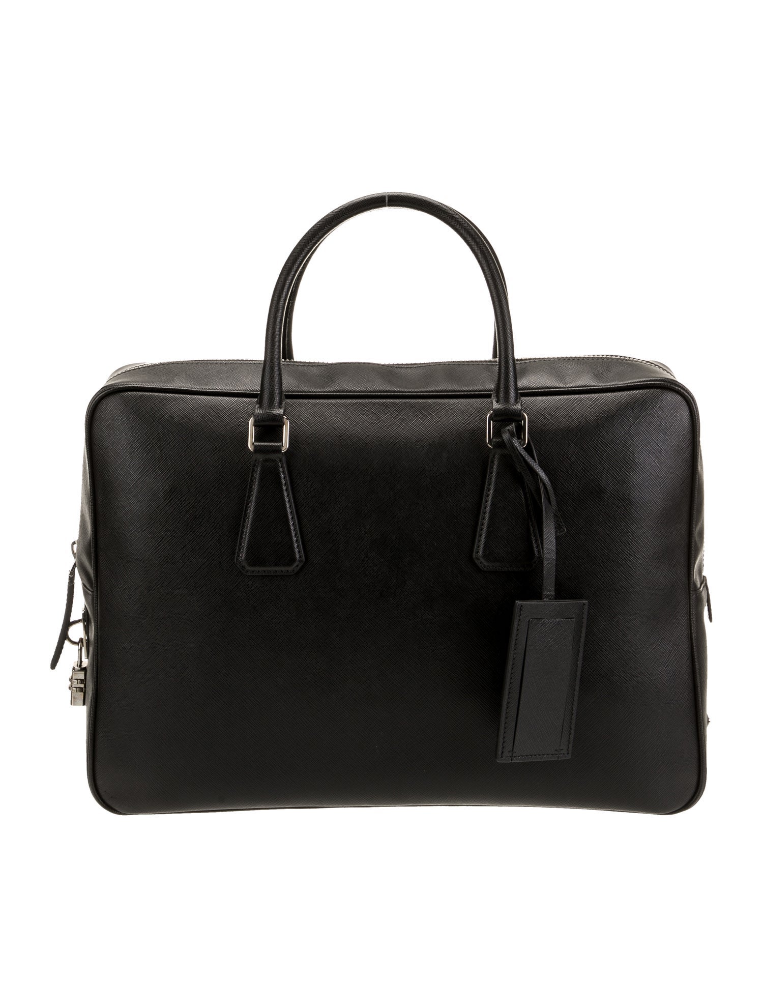 Prada Enameled Metal Triangle Briefcase