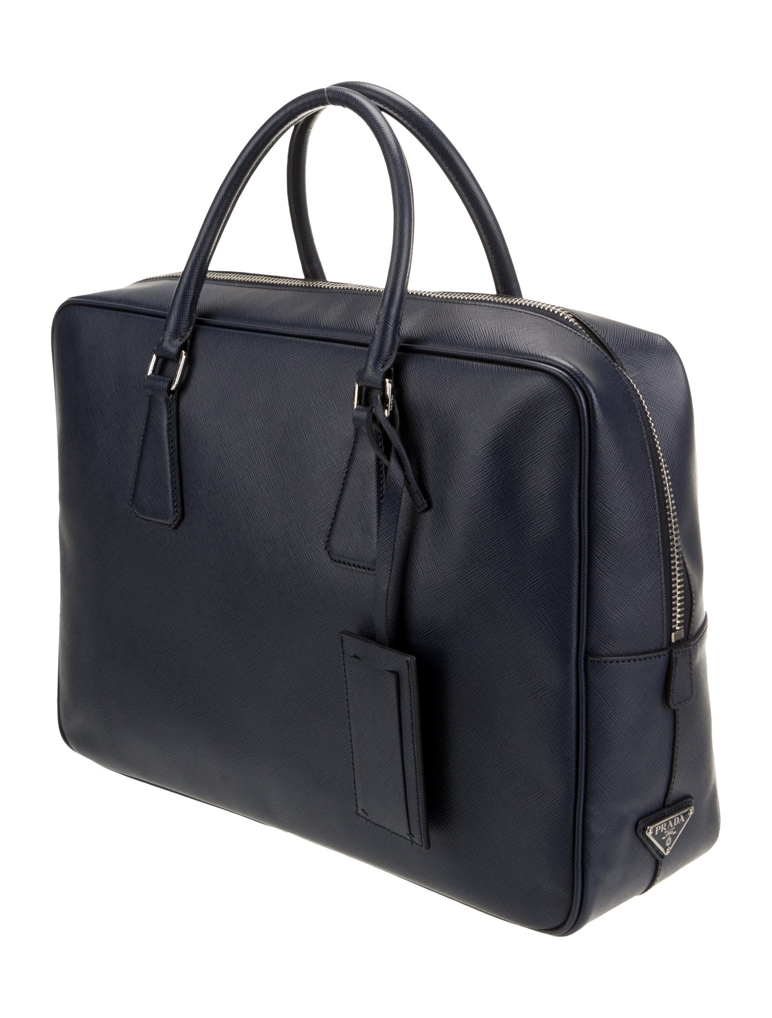 Prada Enameled Metal Triangle Briefcase