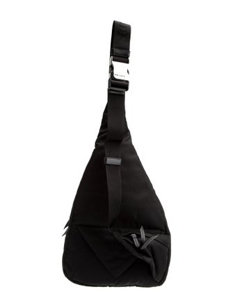 Prada Enameled Metal Triangle Re-Nylon