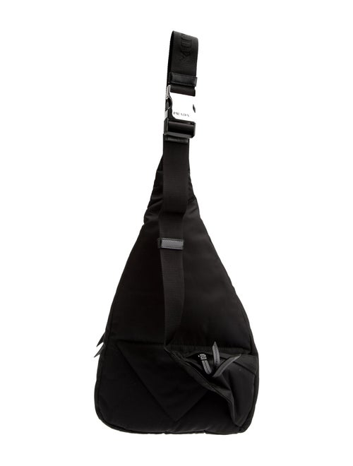 Prada Enameled Metal Triangle Re-Nylon