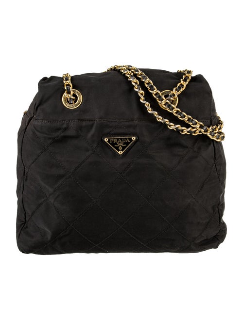 Prada Enameled Metal Triangle Shoulder Bag