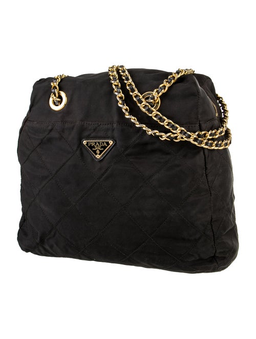 Prada Enameled Metal Triangle Shoulder Bag