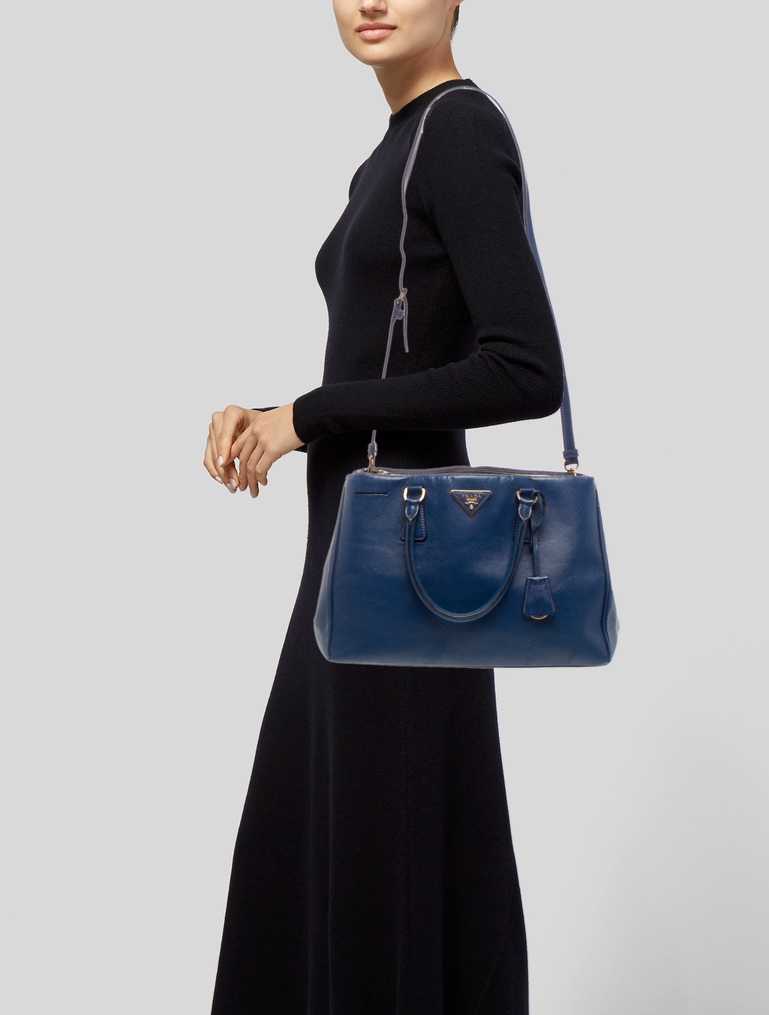 Prada Saffiano Lux Leather Shoulder Bag Large