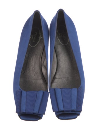 Prada Satin Bow Accents Flats