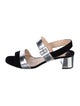 Prada Leather Colorblock Pattern Slingback Sandals