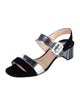 Prada Leather Colorblock Pattern Slingback Sandals