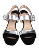 Prada Leather Colorblock Pattern Slingback Sandals