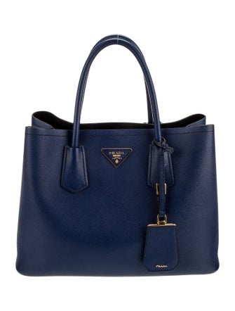 Prada Enameled Metal Triangle Double Bag Medium