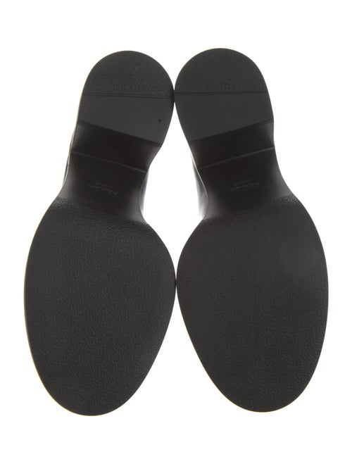 Prada Enameled Metal Triangle Patent Leather Pumps