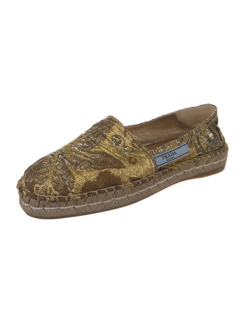 Prada Printed Embroidered Accent Espadrilles