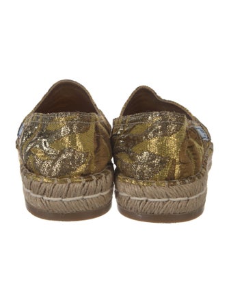 Prada Printed Embroidered Accent Espadrilles