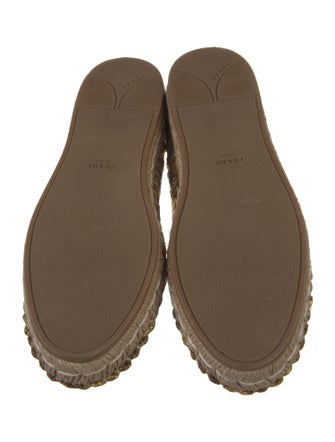 Prada Printed Embroidered Accent Espadrilles