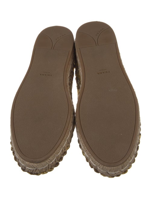 Prada Printed Embroidered Accent Espadrilles