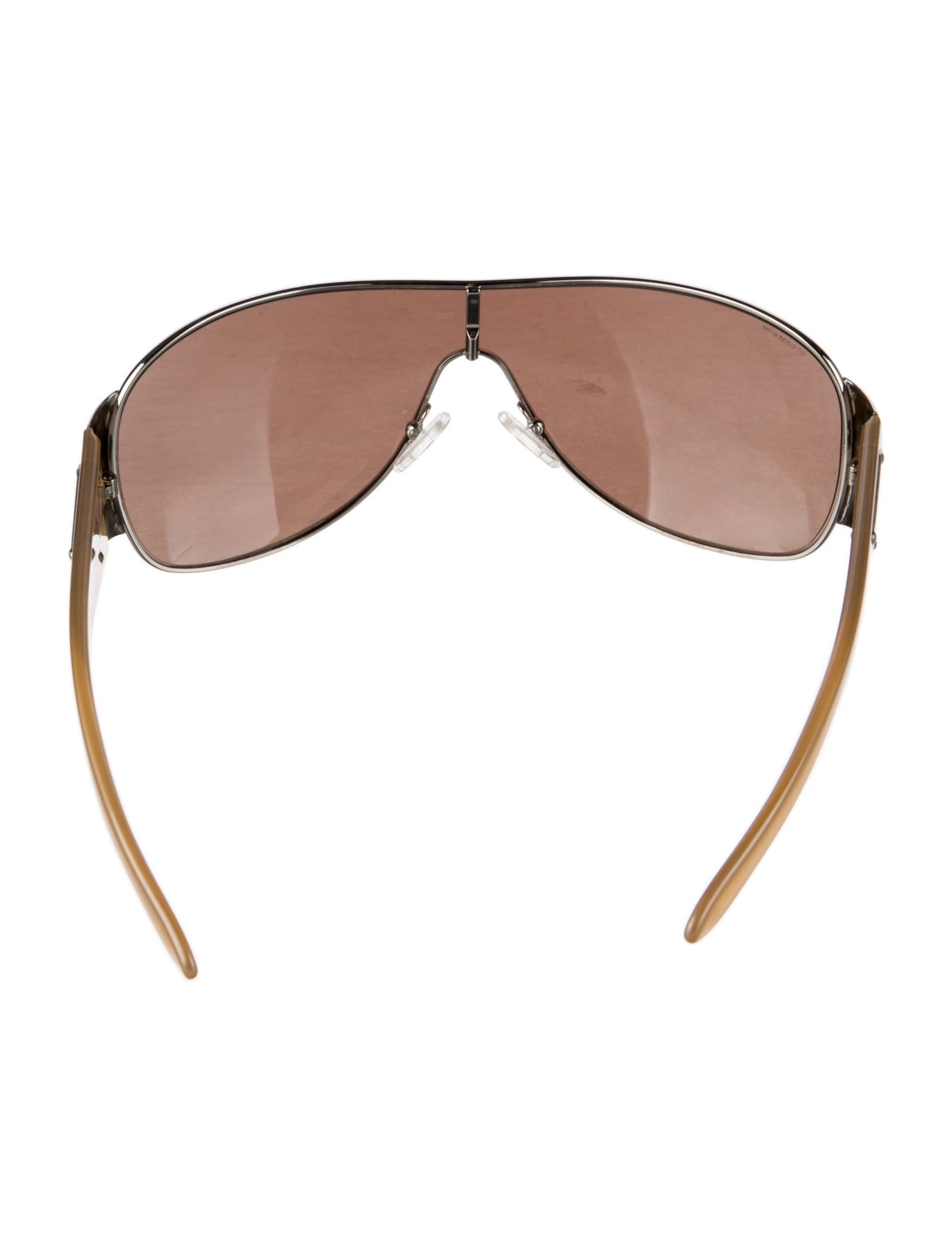Prada Enameled Metal Triangle Shield Sunglasses