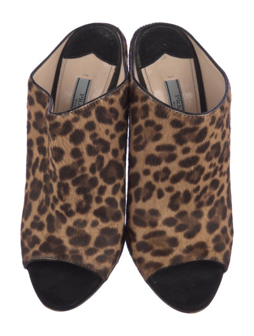 Prada Ponyhair Animal Print Slides