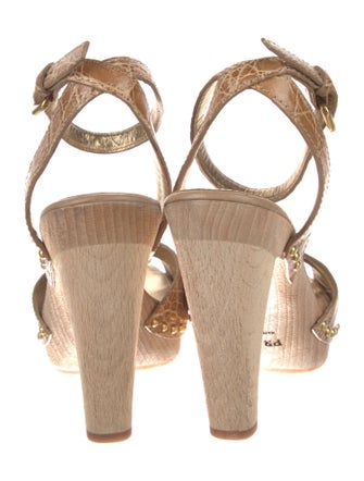 Prada Embossed Leather Sandals