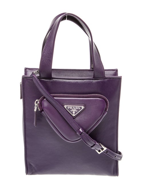 Prada Enameled Metal Triangle Crossbody Bag Mini