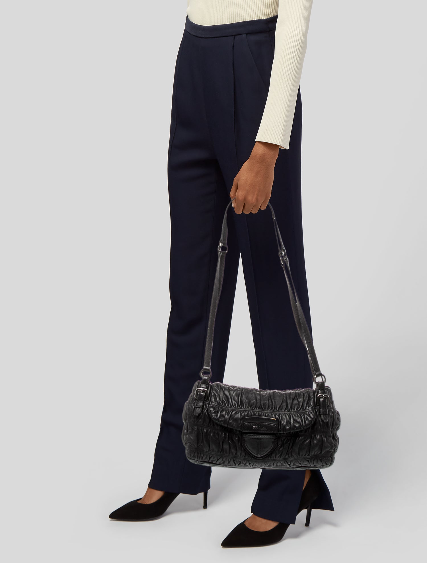 Prada Nappa Gaufre Leather Shoulder Bag