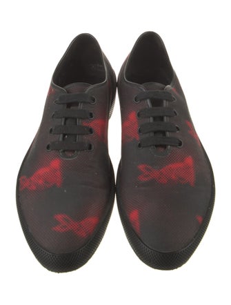 Prada Printed Leather Trim Embellishment Sneakers