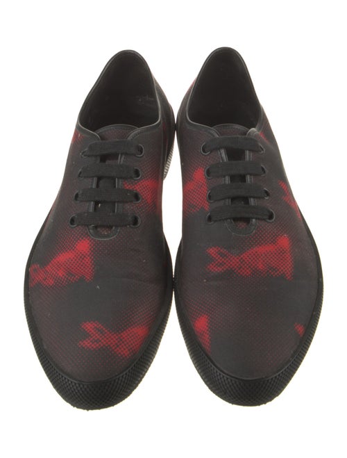 Prada Printed Leather Trim Embellishment Sneakers