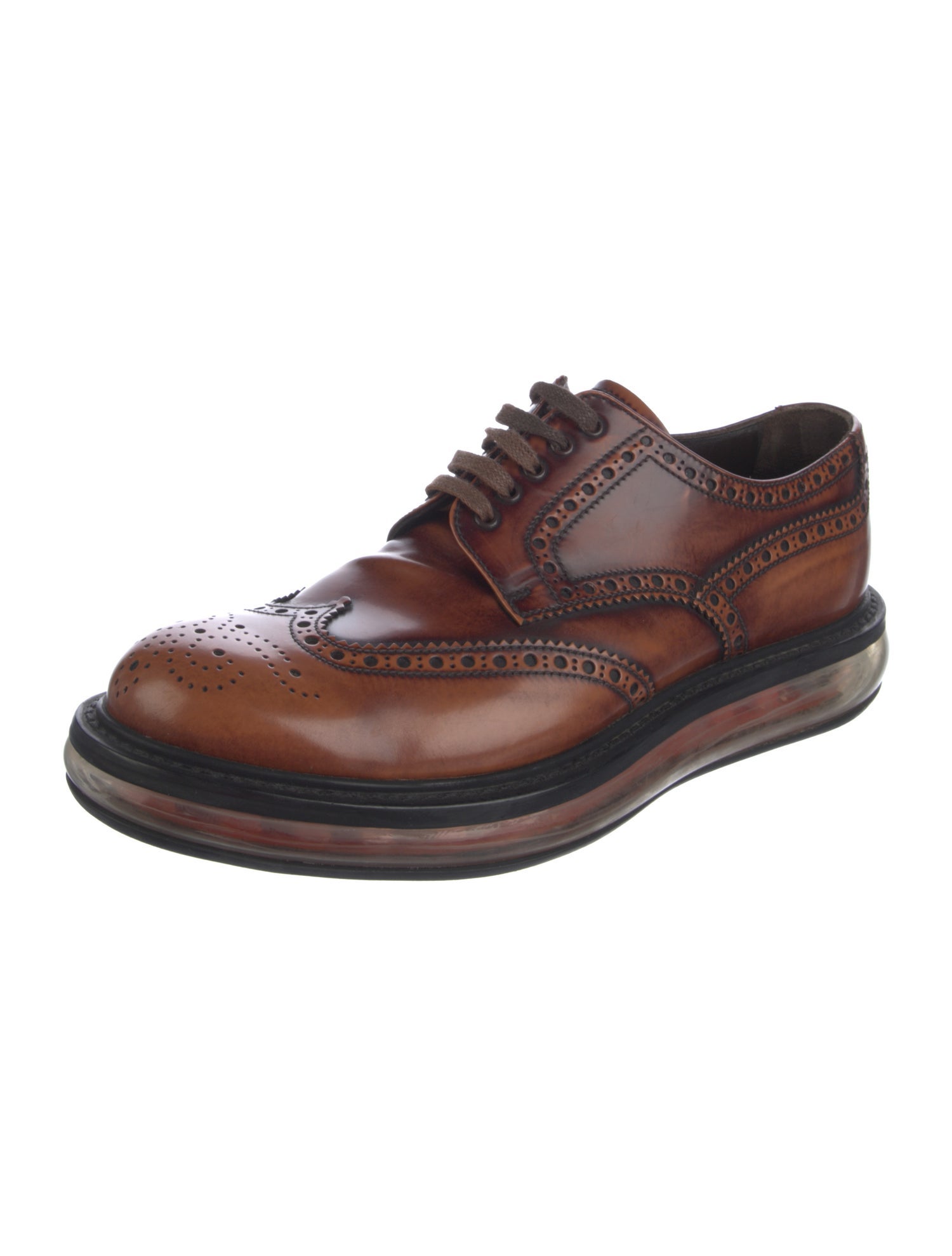 Prada Leather Lasercut Accents Brogues