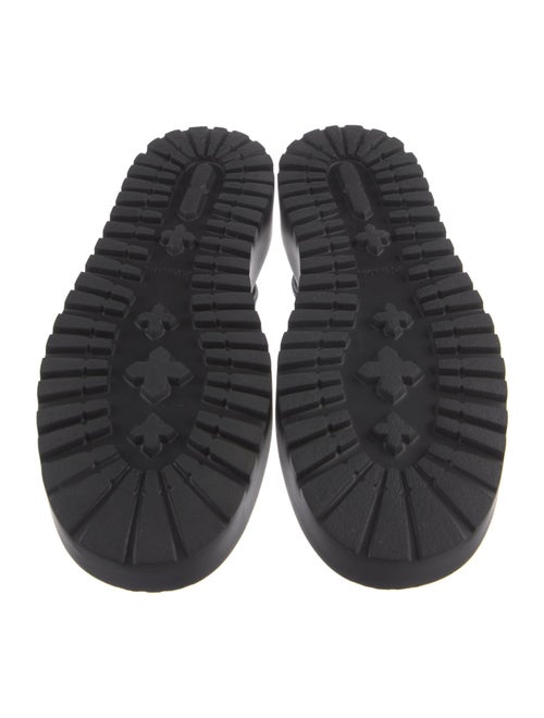 Prada Enameled Metal Triangle Leather Slingback Sandals