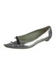 Prada Patent Leather Bow Accents Ballet Flats