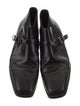 Prada Embossed Leather Embroidered Accent Monk Straps