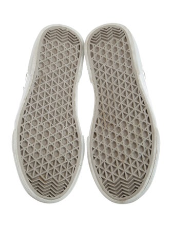 Prada White Pattern Print Leather Sneakers