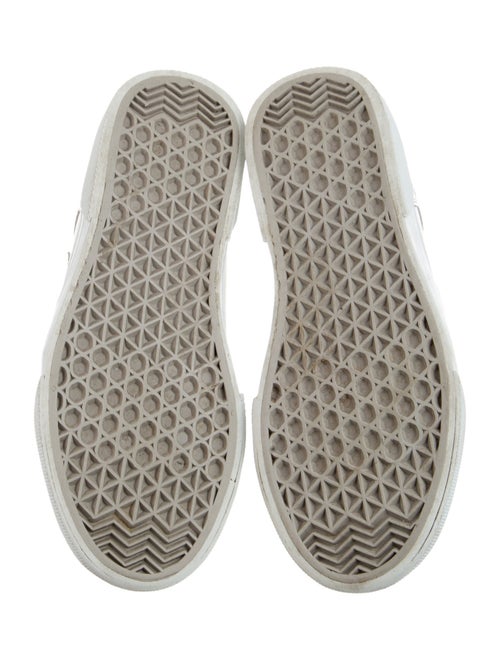 Prada White Pattern Print Leather Sneakers