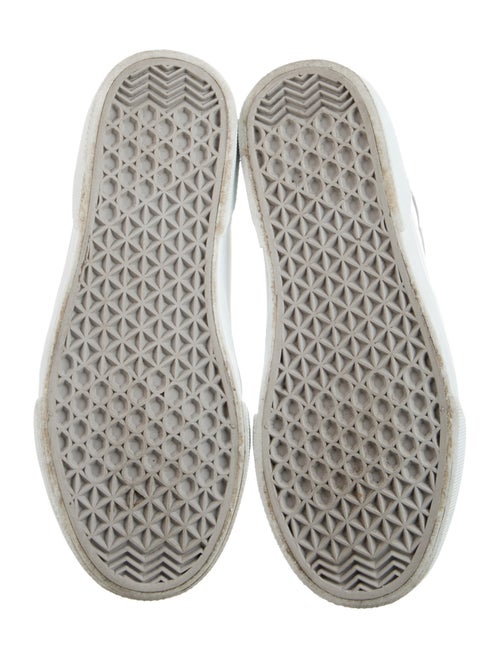 Prada White Pattern Print Leather Sneakers