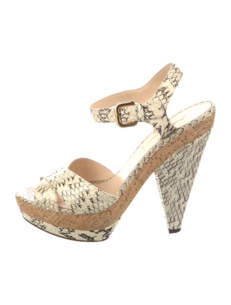 Prada Snakeskin Animal Print Espadrilles