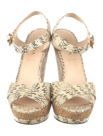 Prada Snakeskin Animal Print Espadrilles