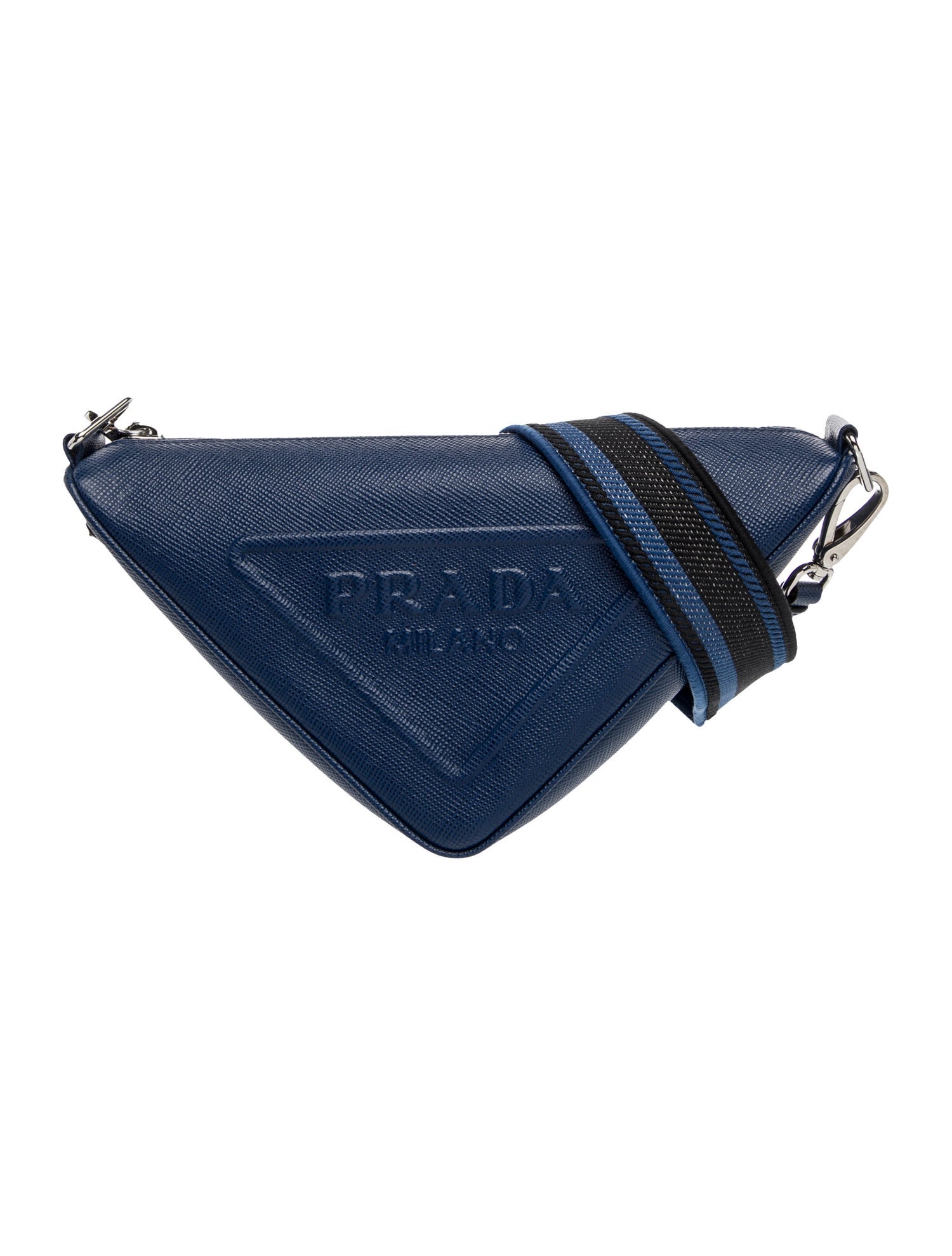 Prada Enameled Metal Triangle Triangle