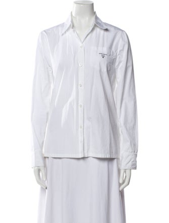 Prada 2021 Long Sleeve Button-Up Top
