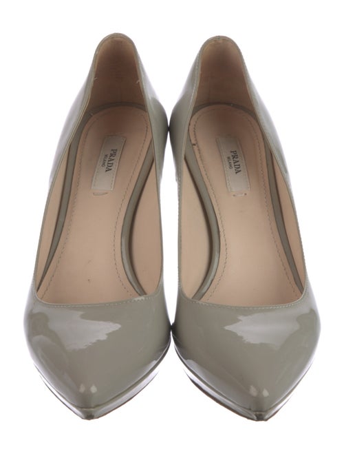 Prada Patent Leather Cutout Accent Pumps