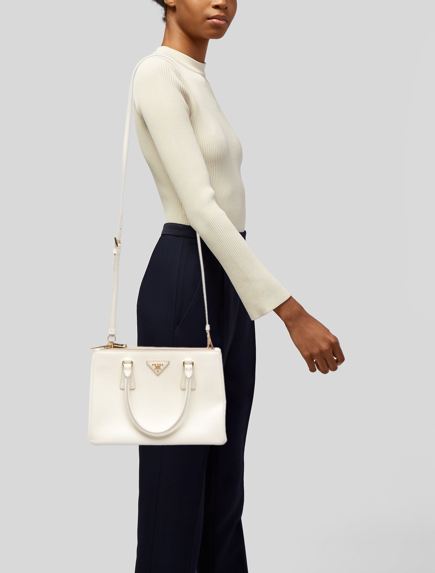 Prada Saffiano Lux Leather Galleria Double Zip Medium