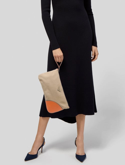 Prada Enameled Metal Triangle Da Viaggio