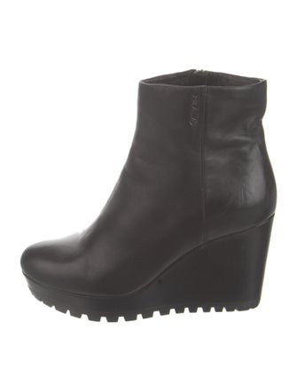 Prada Embossed Leather Embroidered Accent Boots