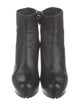 Prada Embossed Leather Embroidered Accent Boots