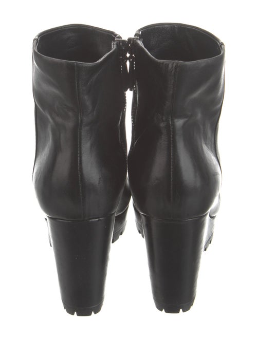 Prada Embossed Leather Embroidered Accent Boots