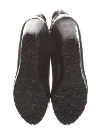 Prada Embossed Leather Embroidered Accent Boots