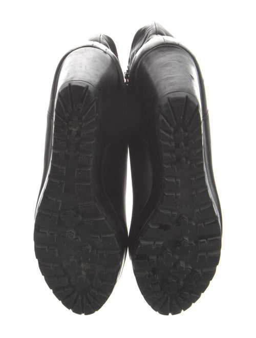 Prada Embossed Leather Embroidered Accent Boots